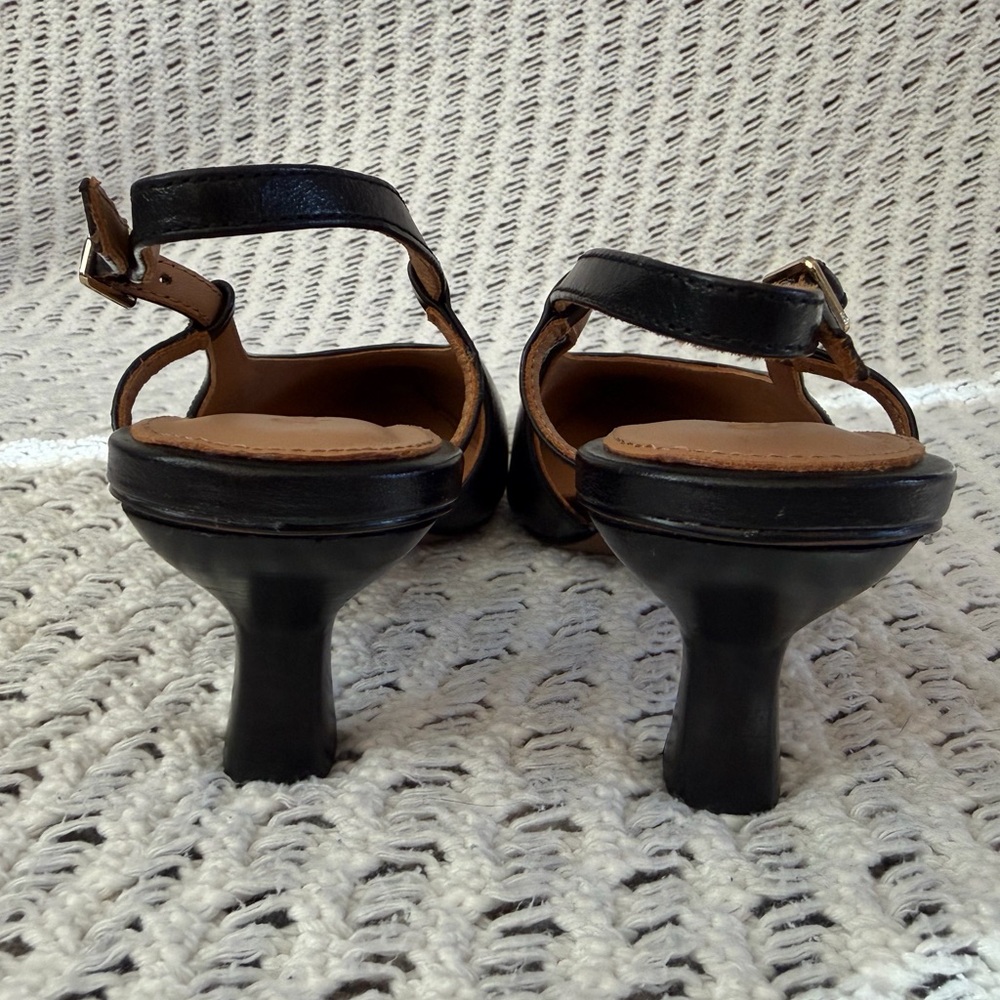 NWOT MADEWELL The Debbie Slingback Classic Black Pointed Toe Pump Heel Women 6.5 - Picture 3 of 10